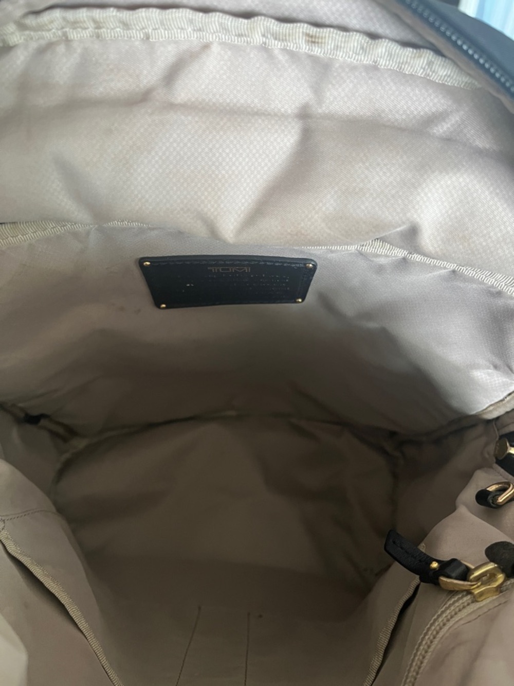 Tumi Black Nylon Backpack with Gold Hardware - Picture 5 of 6